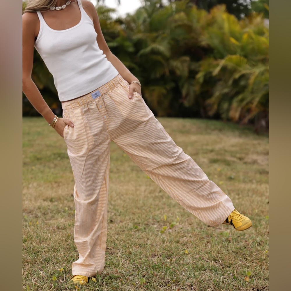 Parke Striped Boxer Pants “Butter”